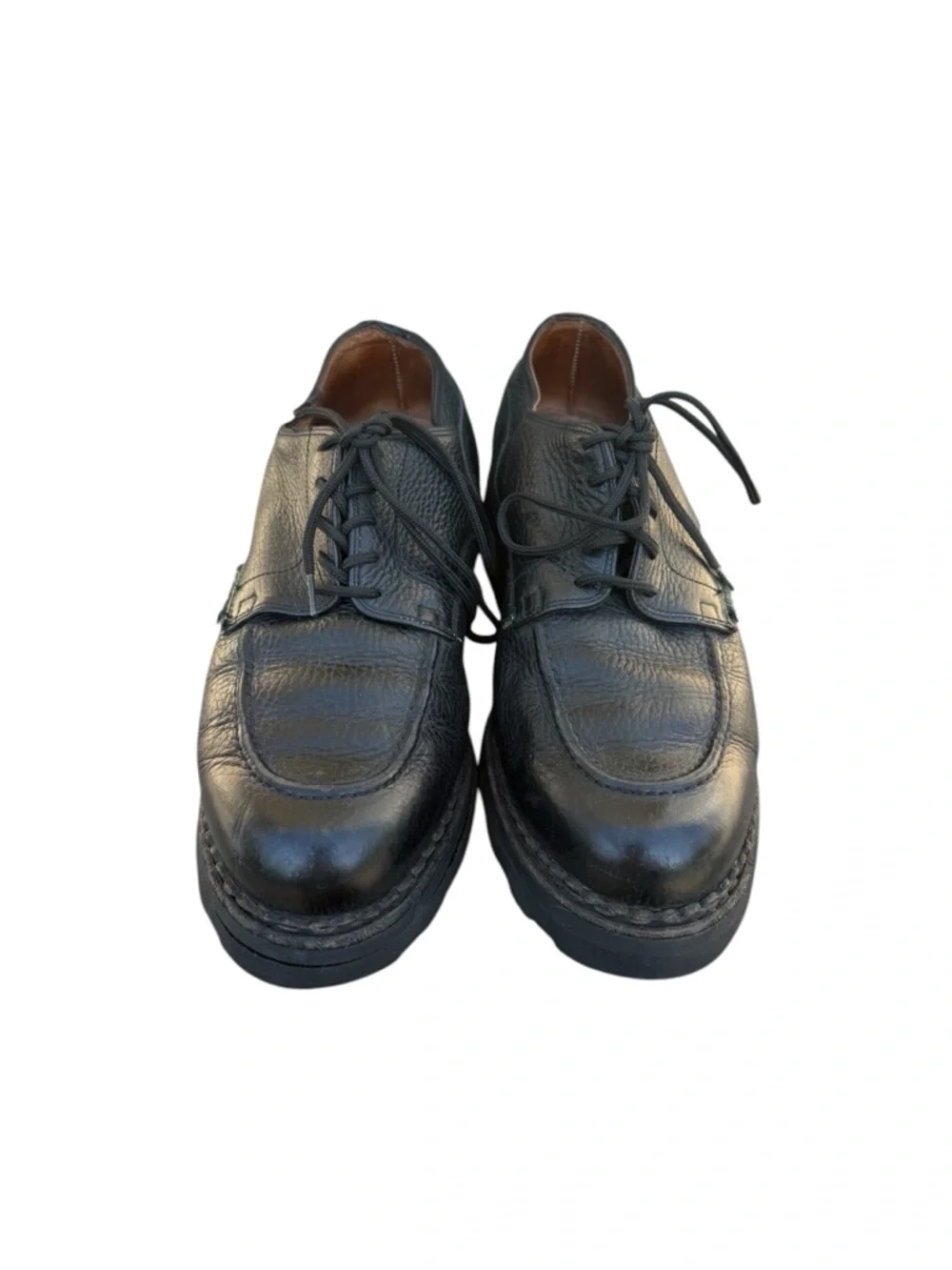 Paraboot Chambord Leather Derby Shoes in Black 6.5 UK 7.5 US Lace France